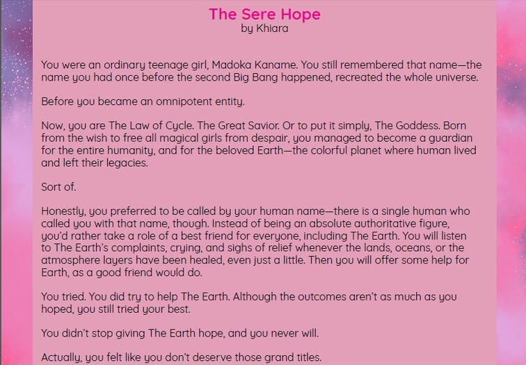 The Sere Hope - a short story for "Earth Love 2021" zine by dotzines