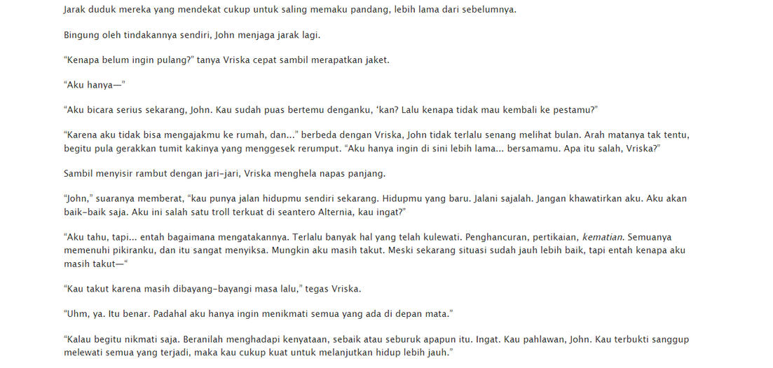 Delapan Dadu Biru - a Homestuck fanfiction, won Indonesian Fanfiction Awards 2019 for "Best Hurt/Comfort Oneshot".