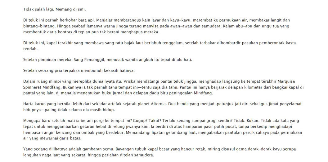 Dua Mentari di Teluk Jingga - a Homestuck fanfiction, won Indonesian Fanfiction Awards 2019 for "Best Fantasy Oneshot".